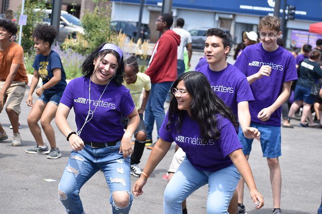 Photo of ASM students dancing