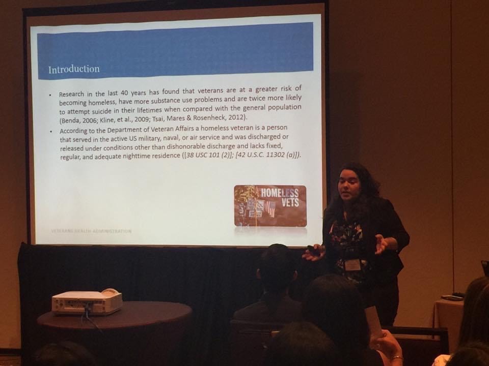 Photo of Naiomi Rivera-Rivera presenting her research.