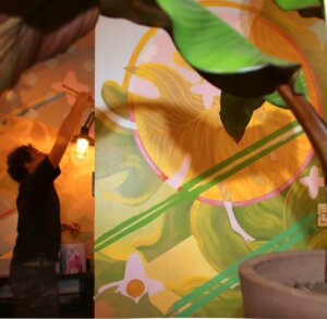 Photo of John Gingrich painting