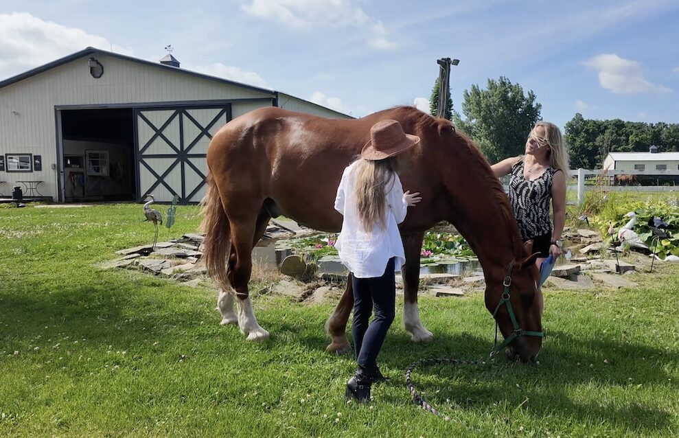 Photo of students discussing at ERC Farms