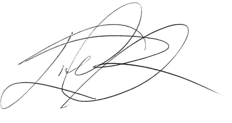 A black ink signature with overlapping loops and curved lines on a white background, attributed to Eva Dreikurs Ferguson, Ph.D.